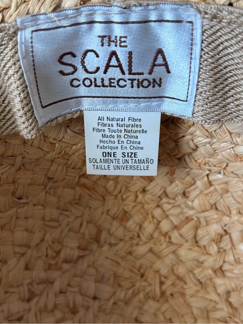 Scala Natural Raffia Straw Sun Hat with Tassel and Bead Detail - Picture 3 of 5
